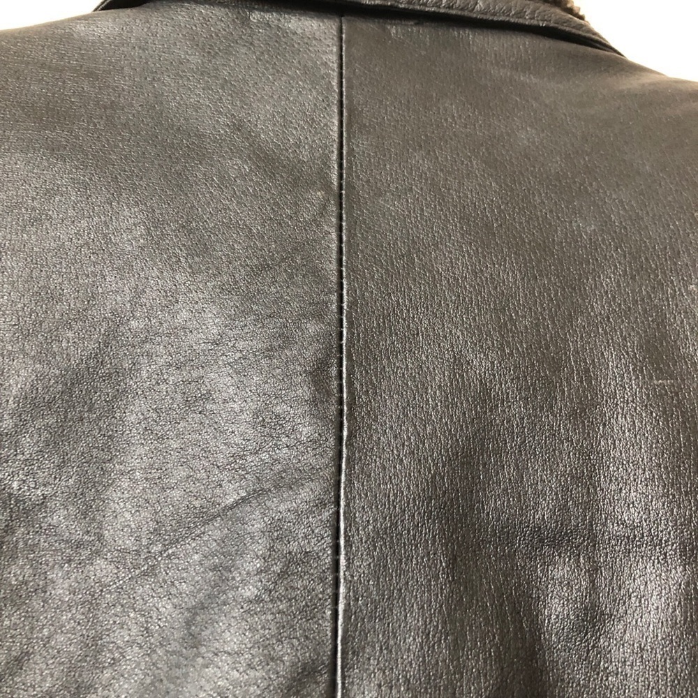 Smart Set Vintage 90s Brown Leather Aviator Jacket Crop Double Breasted Small - Picture 10 of 13
